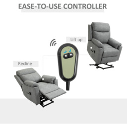 Portland Grey Faux Leather Electric Riser Recliner Chair with Remote - Size: Single - Wilko - thumbnail 6