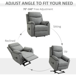 Portland Grey Faux Leather Electric Riser Recliner Chair with Remote - Size: Single - Wilko - thumbnail 5