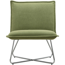 Living and Home Modern Green Linen Accent Chair - Size: Single - Wilko - thumbnail 3