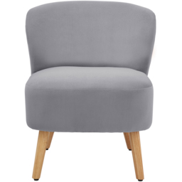GFW Evie Grey Velvet Accent Chair - Size: Single - Wilko - thumbnail 3