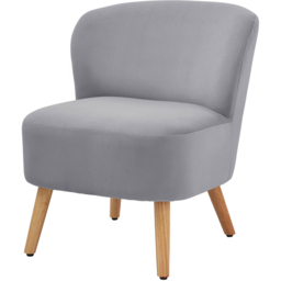 GFW Evie Grey Velvet Accent Chair - Size: Single - Wilko - thumbnail 4