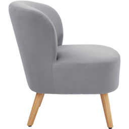 GFW Evie Grey Velvet Accent Chair - Size: Single - Wilko - thumbnail 5