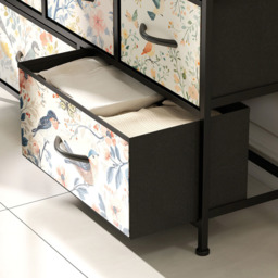 HOMCOM 5 Drawer Single Shelf White Fabric Chest of Drawers - Size: 6 Drawer - Wilko - thumbnail 4