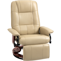 Portland Cream Faux Leather Swivel Manual Recliner Chair - Size: Single - Wilko - thumbnail 3