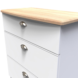 Crowndale Victoria 3 Drawer White Ash and Oak Chest of Drawers - Wilko - thumbnail 6