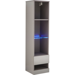 GFW Galicia Grey Tall LED Shelf Unit - Size: 30 x 30 x 120cm - Black - Wilko - thumbnail 5