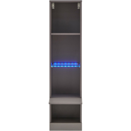 GFW Galicia Grey Tall LED Shelf Unit - Size: 30 x 30 x 120cm - Black - Wilko - thumbnail 4