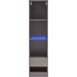 GFW Galicia Grey Tall LED Shelf Unit - Size: 30 x 30 x 120cm - Black - Wilko - thumbnail 3