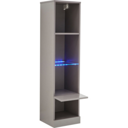 GFW Galicia Grey Tall LED Shelf Unit - Size: 30 x 30 x 120cm - Black - Wilko - thumbnail 6