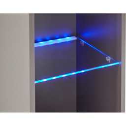 GFW Galicia Grey Tall LED Shelf Unit - Size: 30 x 30 x 120cm - Black - Wilko - thumbnail 7