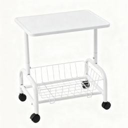 Living and Home White Side Table with Basket - Size: 50 x 47 x 35cm - Wilko - thumbnail 3