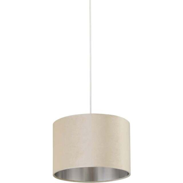 Lighting Collection Cream Silver Inner Velvet Drum Shade 30cm - Size: 20 x 30 x 30cm - Wilko - image 1