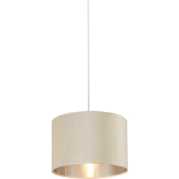 Lighting Collection Cream Silver Inner Velvet Drum Shade 30cm - Size: 20 x 30 x 30cm - Wilko - thumbnail 4