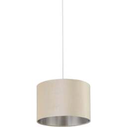 Lighting Collection Cream Silver Inner Velvet Drum Shade 30cm - Size: 20 x 30 x 30cm - Wilko
