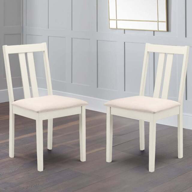 Julian Bowen Rufford Set of 2 Ivory Dining Chairs - Cream - Wilko - image 1