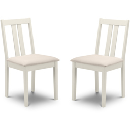 Julian Bowen Rufford Set of 2 Ivory Dining Chairs - Cream - Wilko - thumbnail 3