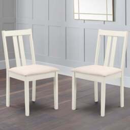 Julian Bowen Rufford Set of 2 Ivory Dining Chairs - Cream - Wilko - thumbnail 1