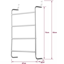 House of Home 4 Tier Silver Over The Door Bar - Size: 16 x 47 x 83cm - Wilko - thumbnail 4