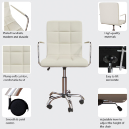 Vida Designs Calbo Beige Office Chair - Cream - Wilko - thumbnail 6