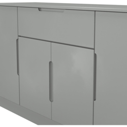 Crowndale Milan 4 Door Single Drawer Dusk Grey Wide Sideboard Ready Assembled - Size: 79 x 144 x 39cm - Wilko - thumbnail 6