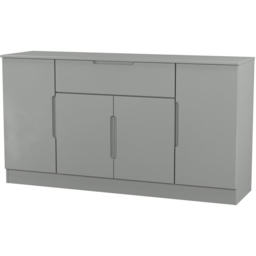 Crowndale Milan 4 Door Single Drawer Dusk Grey Wide Sideboard Ready Assembled - Size: 79 x 144 x 39cm - Wilko - thumbnail 5