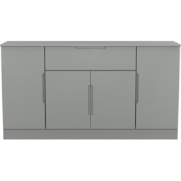 Crowndale Milan 4 Door Single Drawer Dusk Grey Wide Sideboard Ready Assembled - Size: 79 x 144 x 39cm - Wilko - thumbnail 3
