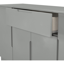 Crowndale Milan 4 Door Single Drawer Dusk Grey Wide Sideboard Ready Assembled - Size: 79 x 144 x 39cm - Wilko - thumbnail 7