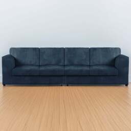 Luxor 4 Seater Navy Blue Jumbo Cord Full Back Sofa - Wilko