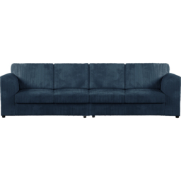 Luxor 4 Seater Navy Blue Jumbo Cord Full Back Sofa - Wilko - thumbnail 3