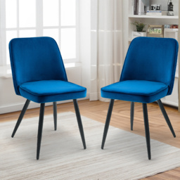 Julian Bowen Burgess Set of 2 Blue Dining Chair - Wilko