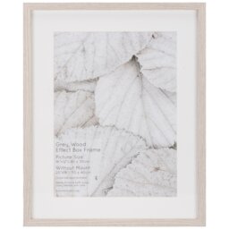 Grey Wood Effect Box Photo Frame 16 x 12 inch - Size: Multi - The Port. Co Gallery - Wilko