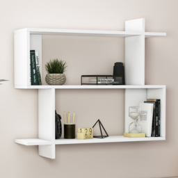 Decorotika Mina 3 Tier White Zigzag Floating Shelf - Size: 81 x 90 x 22cm - Wilko - thumbnail 1