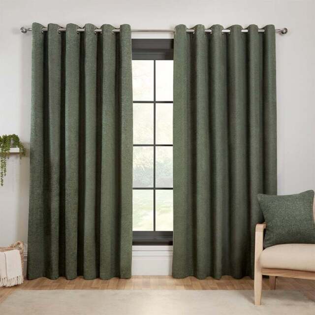 Aspen Eyelet CurtainGreen168cm229cm - Divante - Wilko - image 1