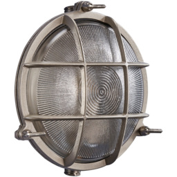 Nordlux Polperro Nickel Outdoor Wall Light - Size: 0 x 19.5 x 0cm - Silver - Wilko