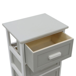JVL Abingdon Grey and White 4 Drawer Tall Willow Storage Unit - Size: 73 x 35 x 27cm - JVL Homewares - Wilko - thumbnail 5