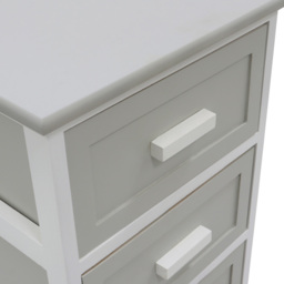 JVL Abingdon Grey and White 4 Drawer Tall Willow Storage Unit - Size: 73 x 35 x 27cm - JVL Homewares - Wilko - thumbnail 6