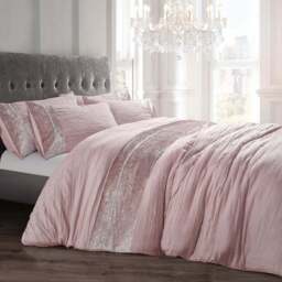 Velosso Diamante Single Blush Orleans Duvet Set - Pink - Wilko