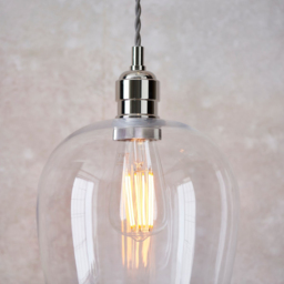 Merano Livorno Clear Glass Bright Nickel Plate Small Pendant Ceiling Lamp - Size: 21 x 21 x 157.5cm - Grey - Wilko - thumbnail 5