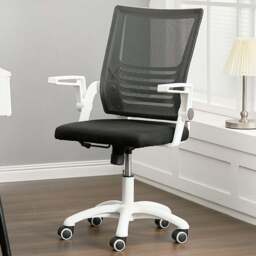 Living and Home White and Black Mesh Swivel Office Chair - Wilko - thumbnail 1