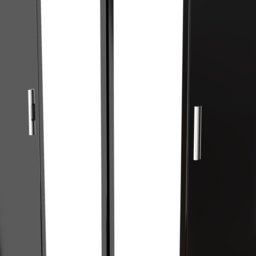 Crowndale Knightsbridge 4 Door Black Gloss and Black Tall Mirror Wardrobe Ready Assembled - Black Gloss & Black - Wilko - thumbnail 6