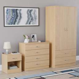 VIDA DESIGNS Riano Pine 3 Piece Bedroom Furniture Set - Wilko