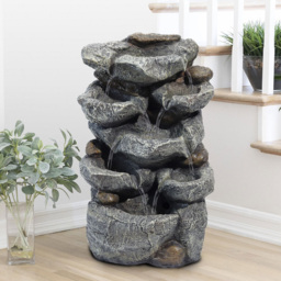 Living and Home Outdoor LED Rockery Waterfall Fountain - Black - Wilko - thumbnail 3