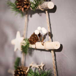 Dibor Shooting Star Pinecones and Fern Leaves Christmas Tree Ladder Decoration 70cm - Size: 70 x 48 x 2cm - Multi - Wilko - thumbnail 5