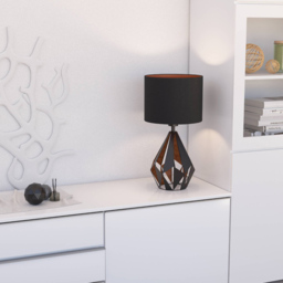 EGLO Carlton 5 Black and Copper Geometric Table Lamp - Size: 25.0 x 25.0 x 51.0cm - Wilko - thumbnail 3