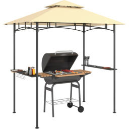Outsunny 1.5 x 2.4m Beige Double Tiered Outdoor Grill Gazebo - Cream - Wilko - thumbnail 3