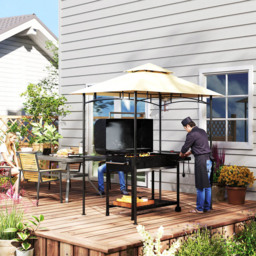Outsunny 1.5 x 2.4m Beige Double Tiered Outdoor Grill Gazebo - Cream - Wilko - thumbnail 4