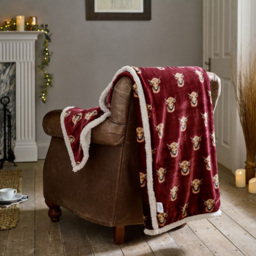 Deyongs Burgundy Highland Cows Throw 140 x 180cm - Multi - Wilko - thumbnail 3