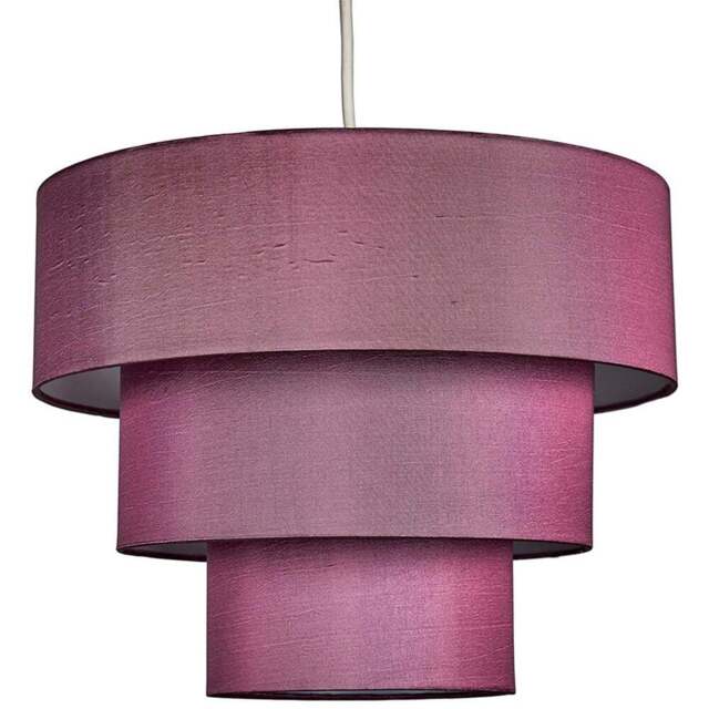 ValueLights Vermont 3-Tier Purple Pendant Lamp Shade - Size: 38 x 30 x 38cm - Wilko - image 1