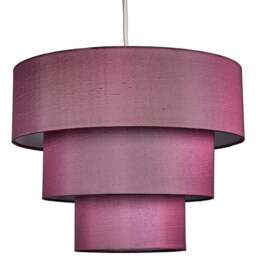 ValueLights Vermont 3-Tier Purple Pendant Lamp Shade - Size: 38 x 30 x 38cm - Wilko - thumbnail 1