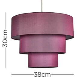 ValueLights Vermont 3-Tier Purple Pendant Lamp Shade - Size: 38 x 30 x 38cm - Wilko - thumbnail 6
